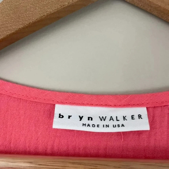 Bryn Walker Coral Pink Gauzy Cotton Babydoll Dress Size Large - Picture 3 of 7
